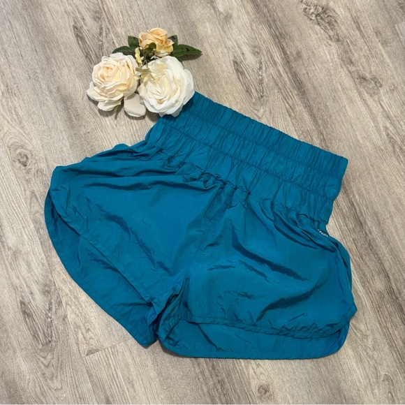 Free People Pants - Free People Movement The Way Home Teal Windbreaker Retro 1980's Style Shorts - S